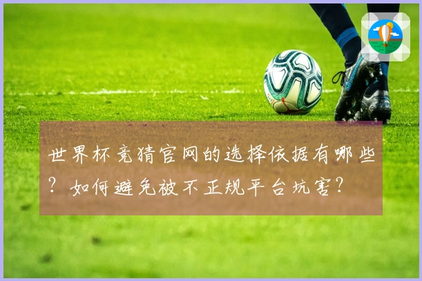 世界杯竞猜官网的选择依据有哪些？如何避免被不正规平台坑害？